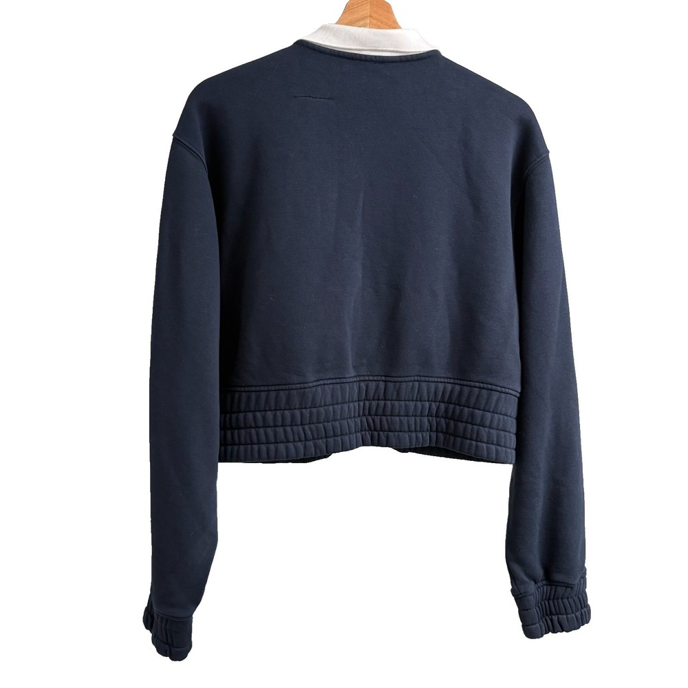 Sandro Cropped Two-Tone Sweatshirt deep blue in Size 3 (US 8) - Picture 4 of 8
